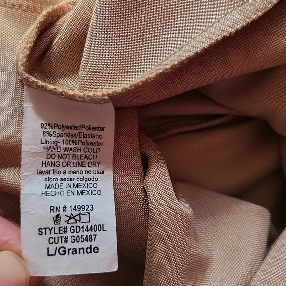 Women's Long, Fitted, Bodycon, Champaign Color, Cowl Neck, Sexy Formal Dress - Picture 8 of 9